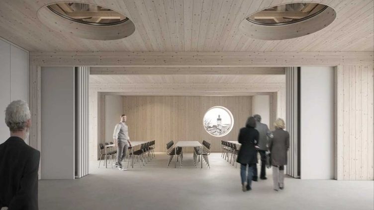 Modell des Innenraums vom Pfarrstadel nach Fertigstellung